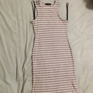 WHITE AND GRAY STRIPPED DRESS
